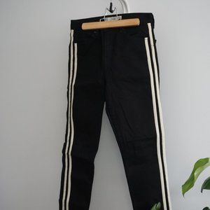 Topshop Black Moto Jamie Skinny Jeans with Cream Side Stripes